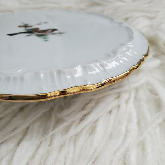 Bird Motif Gold Trimmed Serving Plate Set - Picture 9 of 10